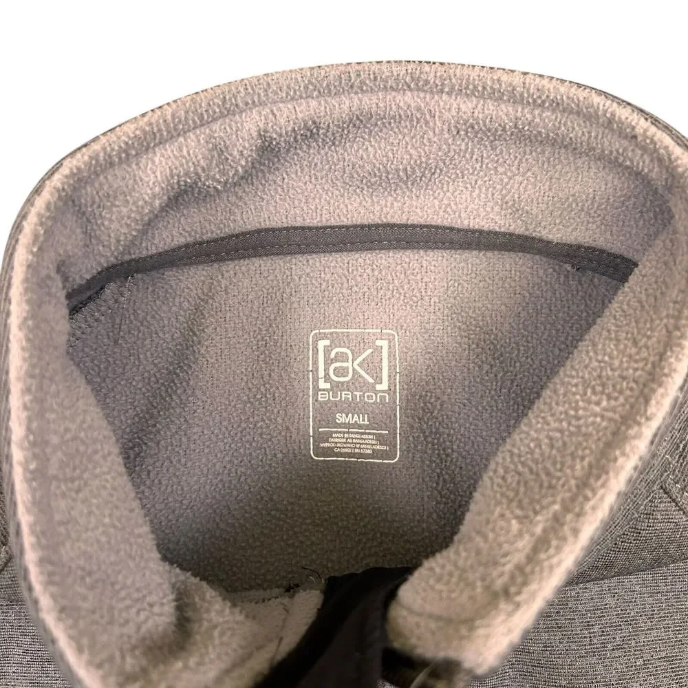 Burton AK Full Zip Jacket Gray Size Small Fleece Lined Lightweight Small Flaw‎